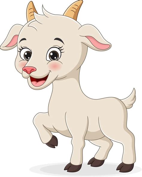 Cute baby goat cartoon on white background 5112972 Vector Art at Vecteezy