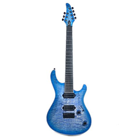 Mayones Regius 7 Trans Jeans Bluburst 4A Flame (Serial #6378) | Chicago Music Exchange