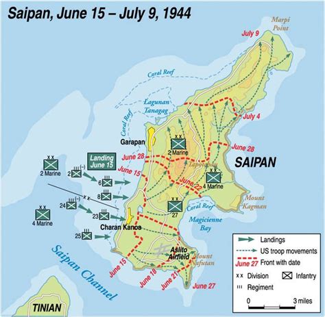 Following their initial landings on the western beaches of Saipan, U.S. forces fanned out for ...