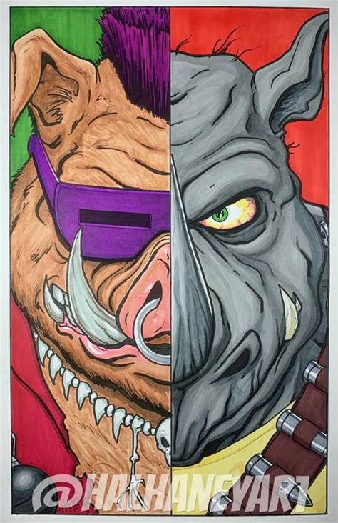 Bebop & Rocksteady - 11x17 Fine Art Print | Bebop and rocksteady, Teenage mutant ninja turtles ...