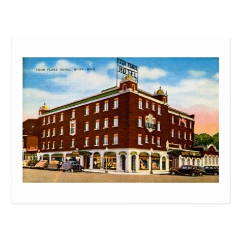 Four Flags Hotel, Niles, Michigan Postcard | Zazzle