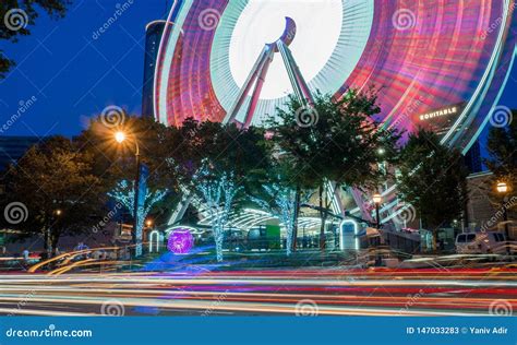 Skyview Atlanta Ferris Wheel in Motion. Atlanta, GA. Editorial Stock ...