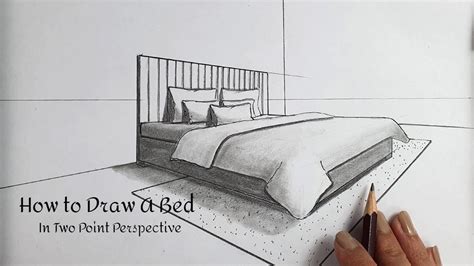 How to Draw A Bed In Two Point Perspective - YouTube