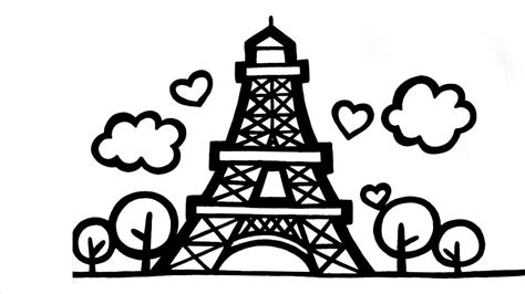 Cute Eiffel Tower coloring page - Download, Print or Color Online for Free