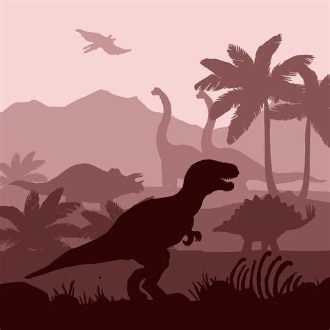 Dinosaurs silhouettes layers background banner illustration. 467761 Vector Art at Vecteezy