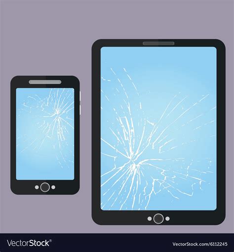 Broken Phone Tablet-PC Screen Repair Royalty Free Vector