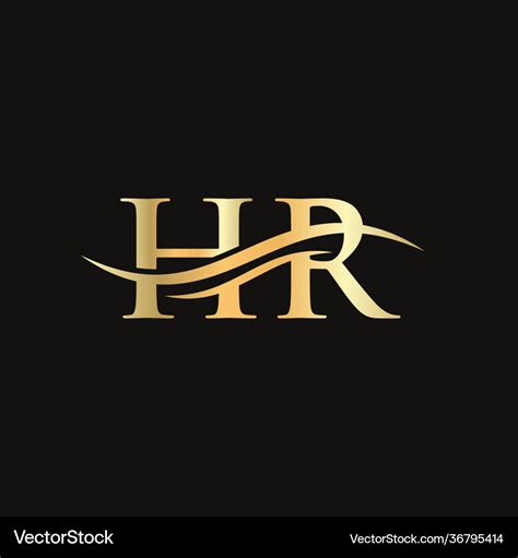 Hr logo design initial letter logo design Vector Image