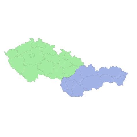 Premium Vector | High quality political map of czech and slovakia with ...