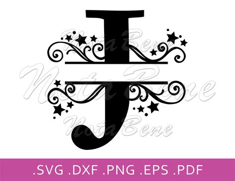 Split Monogram Svg J - 196+ Crafter Files