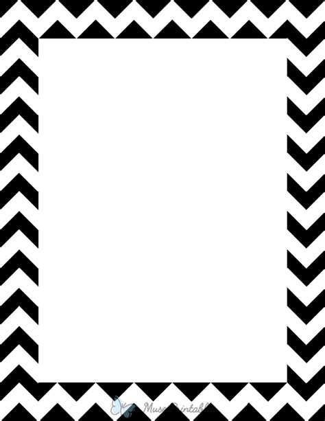 Printable Black And White Chevron Page Border