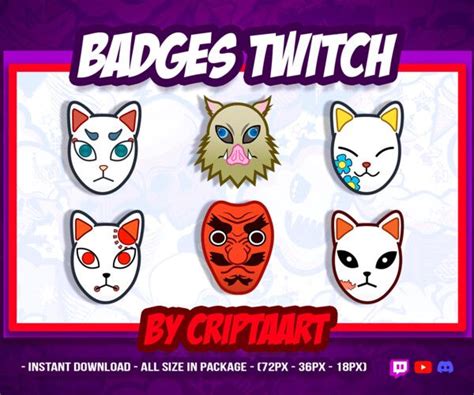 ArtStation - Badges Twitch / Mask Badges Twitch / Kimetsu / Demon Slayer / Insignias Twitch ...