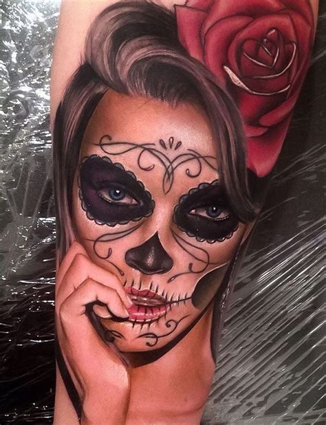 Stunning Day of the Dead Portrait Tattoo