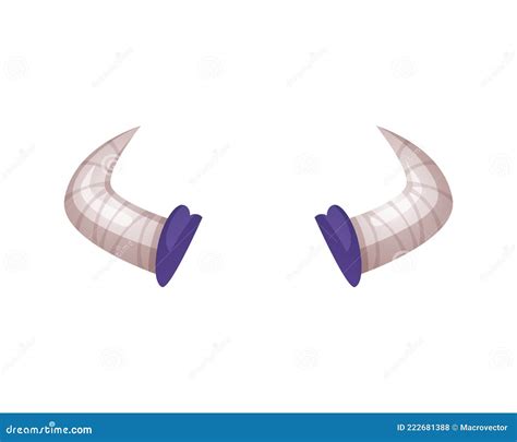 Cartoon Horns Icon stock vector. Illustration of color - 222681388