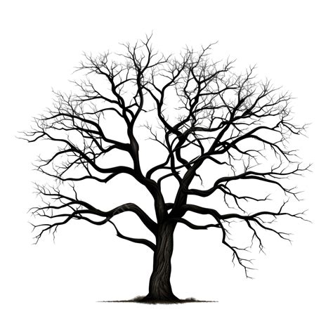 Silhouette Of A Leafless Tree Isolated Png File, Transparent, Trunk, Bough PNG Transparent Image ...