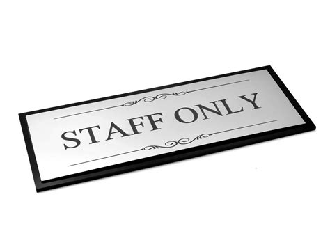 Staff Only Door Sign Adhesive Room Plaque | Etsy