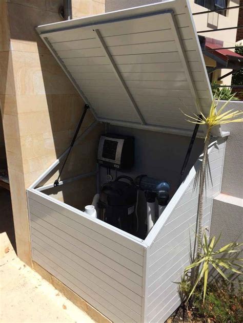 Pool Filter Pump Enclosures | Pool Blanket Boxes Autralia | Pool filters, Pool storage, Pool shed