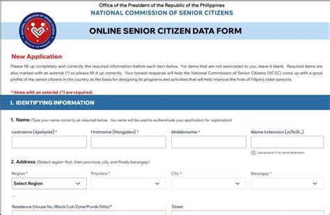 Senior Citizen Data Form 2024 - Corri Michelina