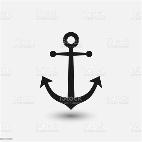 Ship Anchor Icon Vector Icon For Web Design Black Isolated On White ...