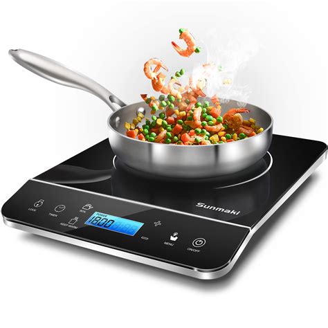 Buy Sunmaki Portable Induction Cooktop,1800W Induction Cooker with LCD ...