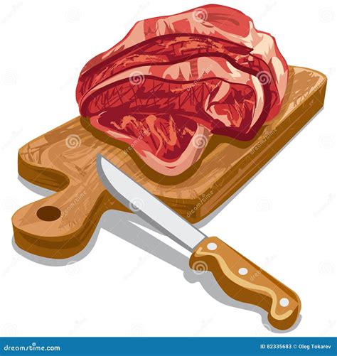 Raw sliced meat stock illustration. Illustration of meal - 82335683