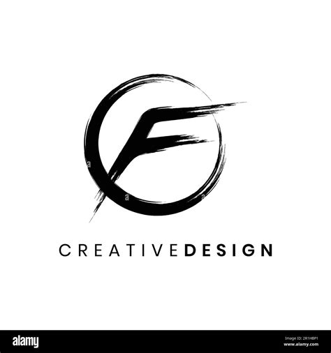 Hand drawn brush stroke letter F logo design vector Stock Vector Image & Art - Alamy