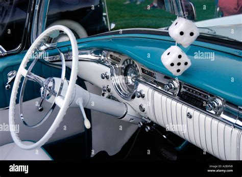 Closeup of 1955 Oldsmobile 88 Dashboard Stock Photo - Alamy