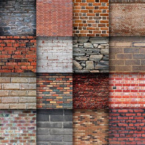 Brick Walls Digital Paper Brick Textures 16 Designs 12in | Etsy in 2020 ...