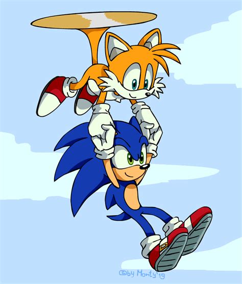 sonic and tails are flying through the air with their heads in each ...