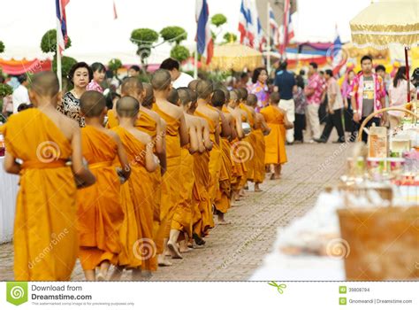 Almsgiving in Thailand editorial stock image. Image of rural - 39808794