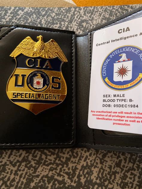 United States CIA Special Agent Badges Leather Case Holder ID Card Driving Wallets Holder Gift ...