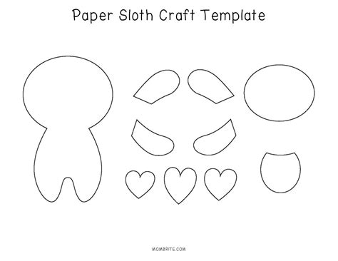 Printable Sloth Craft Template