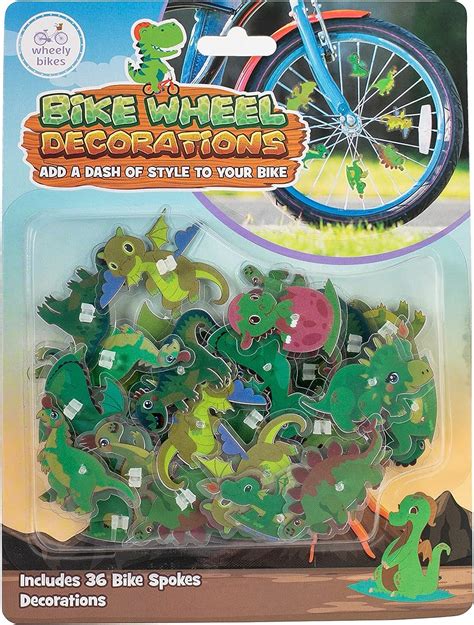 Dinosaur Spoke Beads - 36 Pcs Kit for Kids Bikes | Fun Cycling ...