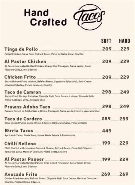 El-Tacos Menu, Menu for El-Tacos, Kharghar, Navi Mumbai, Mumbai