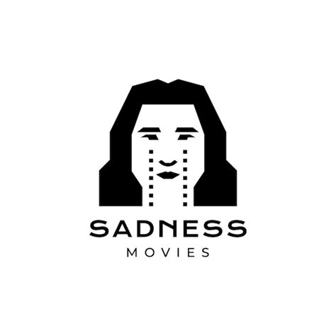 Premium Vector | Women face sad cry movie film logo design vector icon illustration