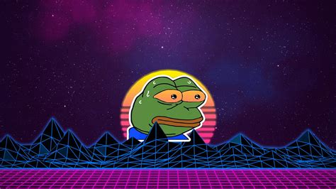 Download Pepe The Frog Vaporwave Art Wallpaper | Wallpapers.com