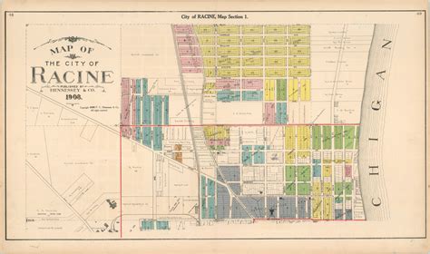 Map of the City of Racine | Curtis Wright Maps