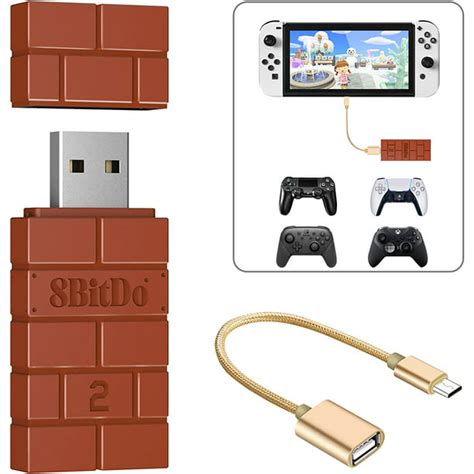 8BitDo USB Wireless Controller Adapter 2 Converter Dongle for Switch/Switch OLED,Steam Deck ...