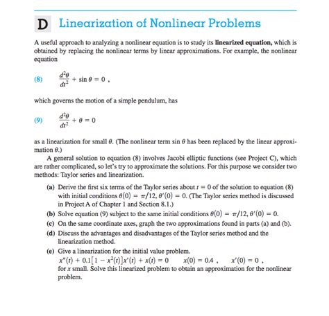 A useful approach to analyzing a nonlinear equation | Chegg.com