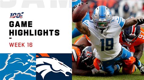 Lions vs. Broncos Week 16 Highlights | NFL 2019 – MotownLions.com