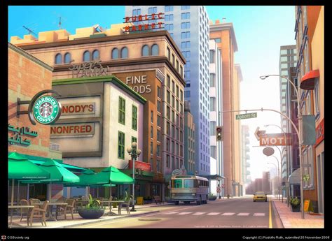 New York City Street | City cartoon, Concept art, Anime scenery