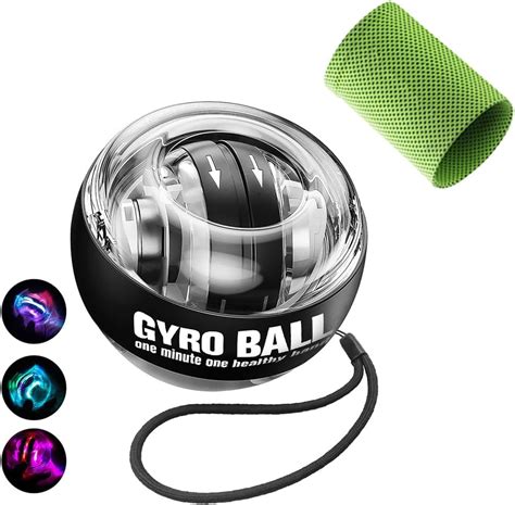 Gyro Ball for Wrist Strengthening & Training - Light Up Gyroscopic Hand ...