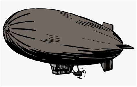 Monochrome Airship - Blimp Clipart, HD Png Download - kindpng