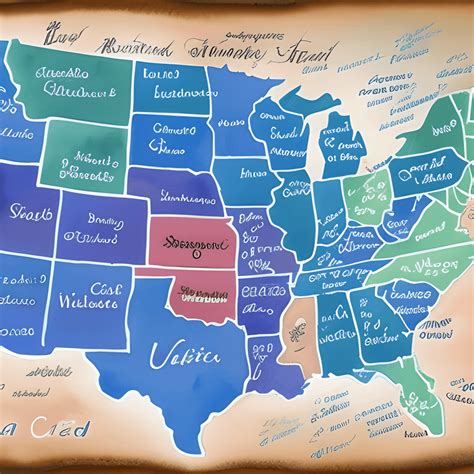 Watercolor United States Map with State Capitals · Creative Fabrica