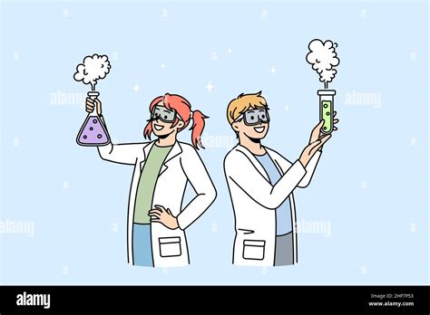 Happy children do science experiments in school lab Stock Vector Image & Art - Alamy