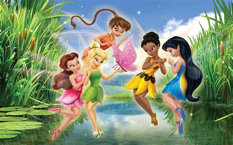 Tinker Bell Disney Fairies Lake Green Reeds Photo Hd Wallpaper For Girls 2560x1600 ...