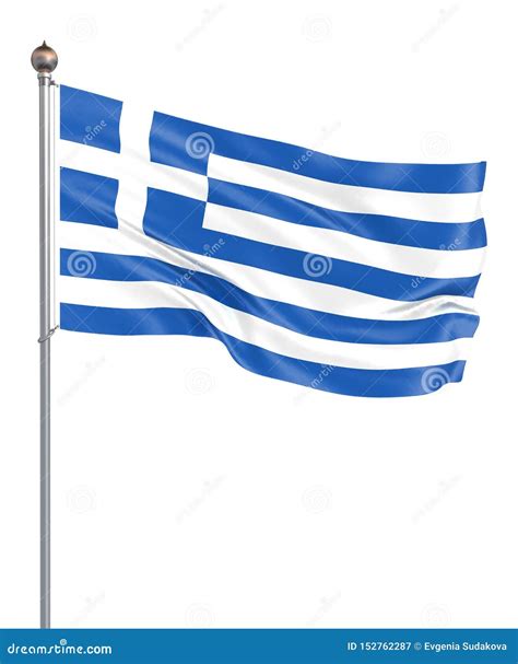 Greece Flag. Waving Flag of Greece 3d Illustration Stock Illustration ...