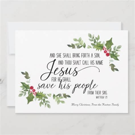 Religous Christmas Card with KJV Bible Verse | Zazzle.com