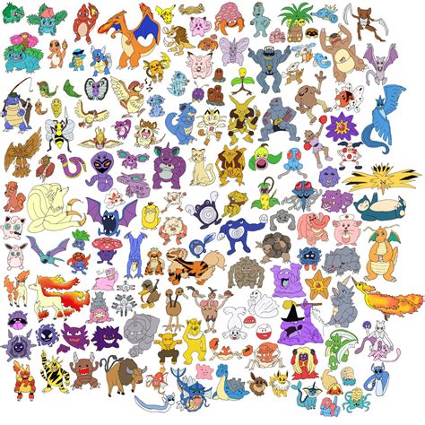 All 151 Original Pokemon by bilzar on DeviantArt