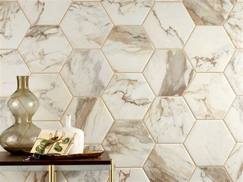 Calacatta Vecchia 8 in. Hexagon Porcelain Wall Tile | Floor and Decor