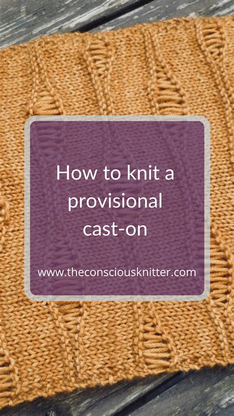 How to knit a provisional cast-on | Provisional cast on, It cast, Last stitch